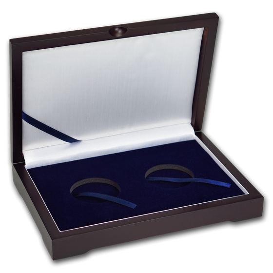Wood Presentation Box - 2 Coin Set (H Style Capsules) Wood Presentation Box - 2 Coin Set (H Style Capsules)